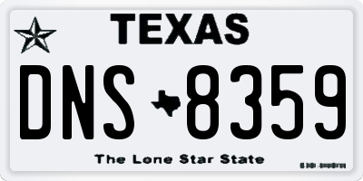 TX license plate DNS8359