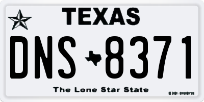 TX license plate DNS8371