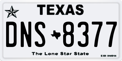 TX license plate DNS8377