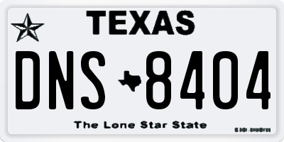 TX license plate DNS8404