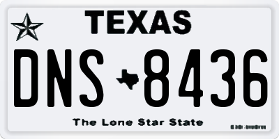 TX license plate DNS8436