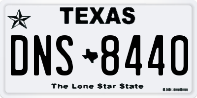 TX license plate DNS8440
