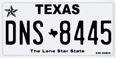 TX license plate DNS8445
