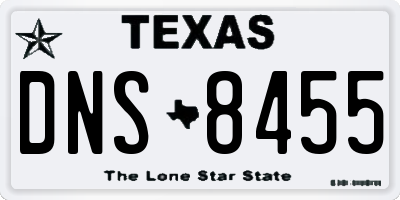 TX license plate DNS8455