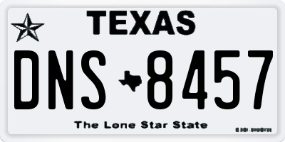 TX license plate DNS8457