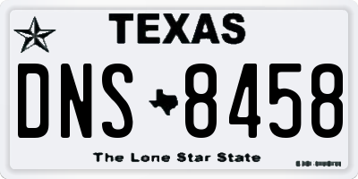 TX license plate DNS8458