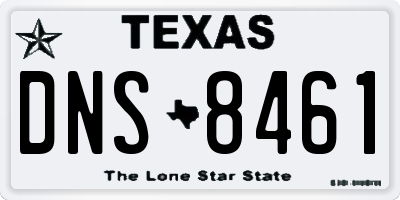 TX license plate DNS8461
