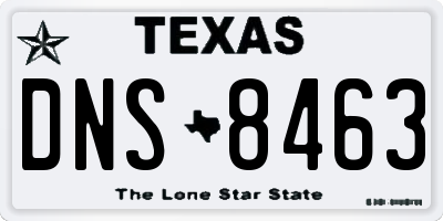 TX license plate DNS8463