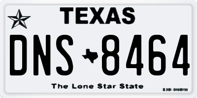 TX license plate DNS8464