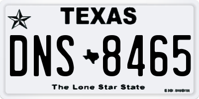 TX license plate DNS8465