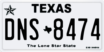TX license plate DNS8474