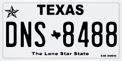 TX license plate DNS8488