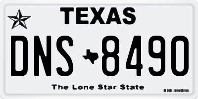 TX license plate DNS8490