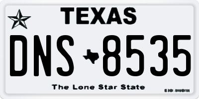TX license plate DNS8535