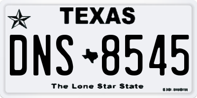 TX license plate DNS8545