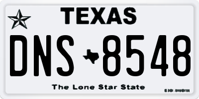 TX license plate DNS8548