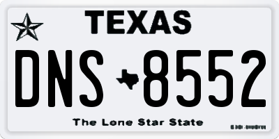 TX license plate DNS8552