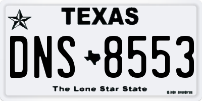 TX license plate DNS8553