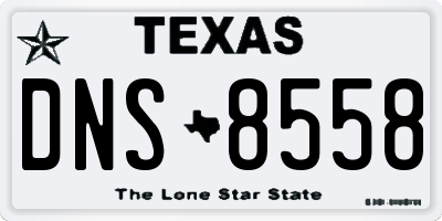 TX license plate DNS8558