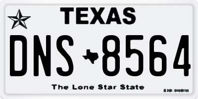 TX license plate DNS8564