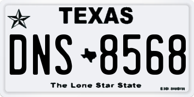 TX license plate DNS8568