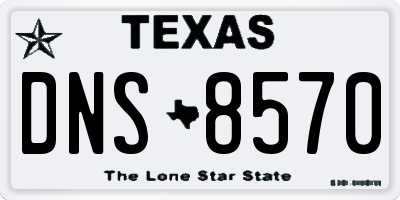 TX license plate DNS8570