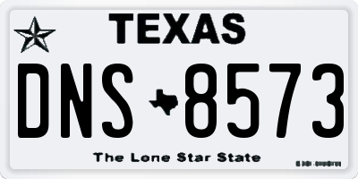 TX license plate DNS8573