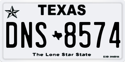 TX license plate DNS8574