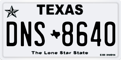 TX license plate DNS8640