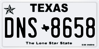 TX license plate DNS8658