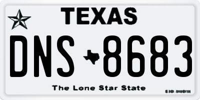 TX license plate DNS8683