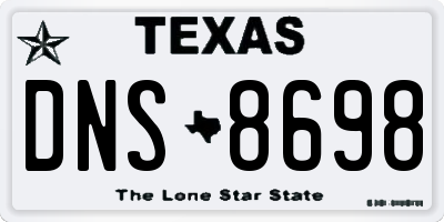 TX license plate DNS8698