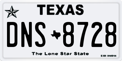 TX license plate DNS8728