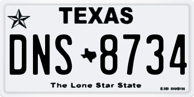 TX license plate DNS8734