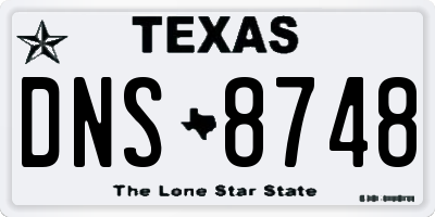TX license plate DNS8748