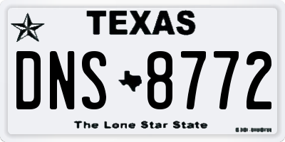TX license plate DNS8772