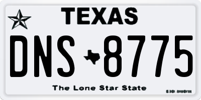 TX license plate DNS8775