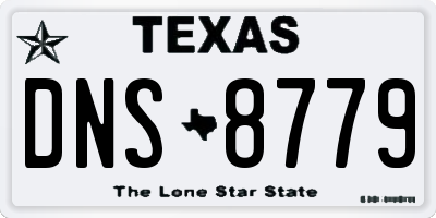 TX license plate DNS8779