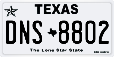 TX license plate DNS8802