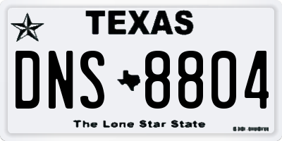 TX license plate DNS8804