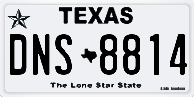 TX license plate DNS8814