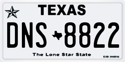 TX license plate DNS8822