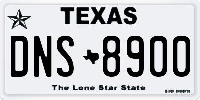 TX license plate DNS8900