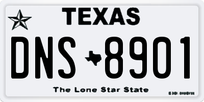 TX license plate DNS8901