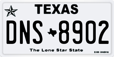 TX license plate DNS8902