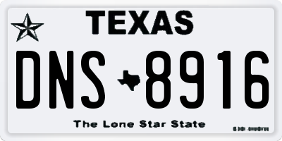 TX license plate DNS8916