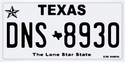 TX license plate DNS8930