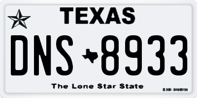 TX license plate DNS8933