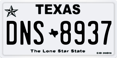 TX license plate DNS8937