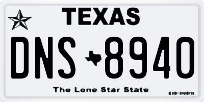 TX license plate DNS8940